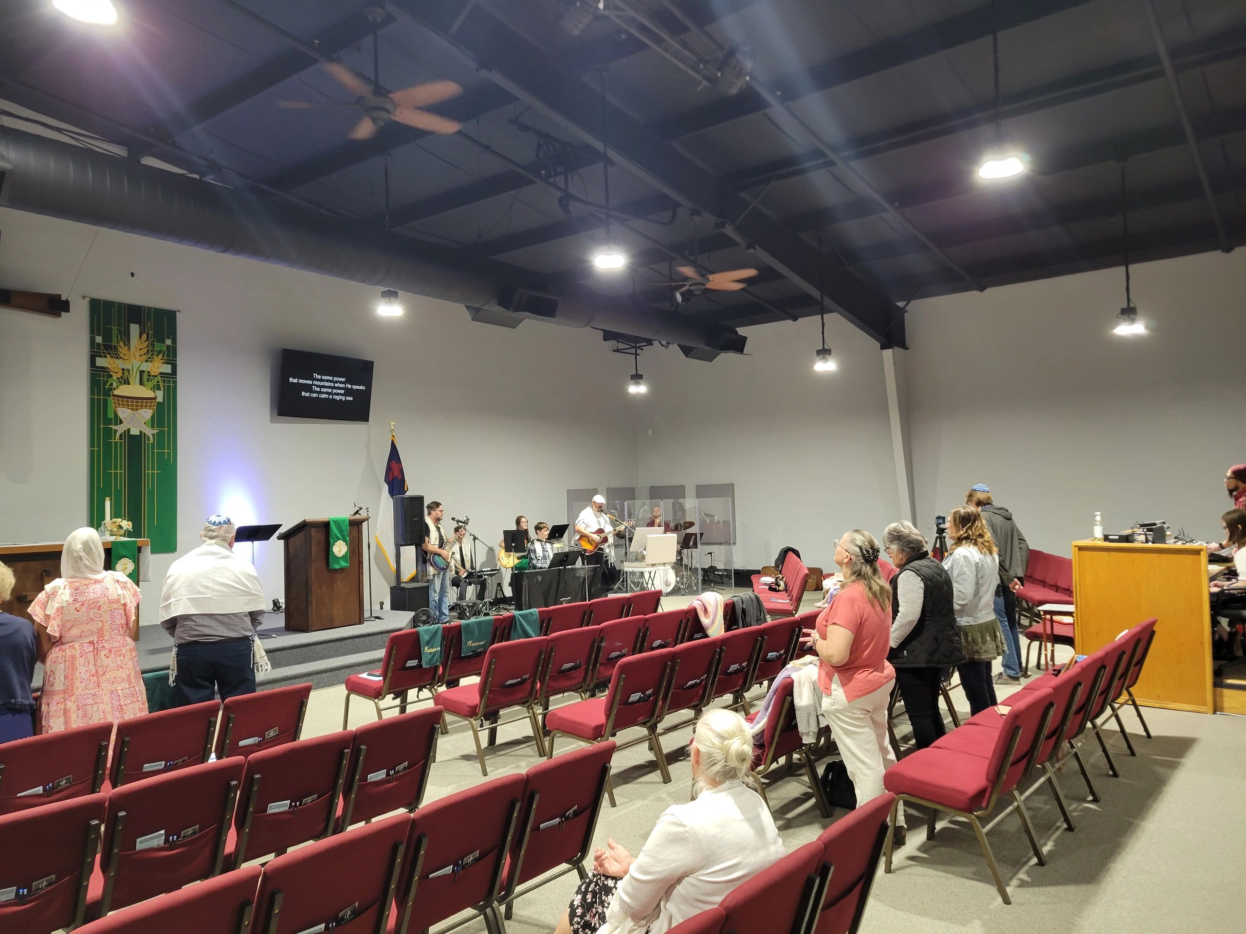 Members of Congregation Beth Mayim Chayim gathered in fellowship
